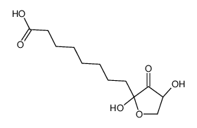 8-[(2S,4S)-2,4-dihydroxy-3-oxooxolan-2-yl]octanoic acid结构式