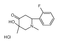 (2S,5R)-2-(2-fluorophenyl)-5-hydroxy-1,5-dimethylpiperidin-4-one,hydrochloride结构式