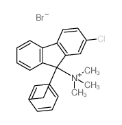 (9-benzyl-2-chloro-fluoren-9-yl)-trimethyl-azanium结构式