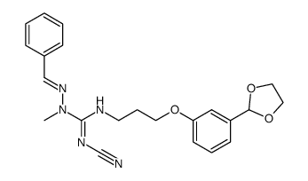 N'-cyano-N-[3-[3-(1,3-dioxolan-2-yl)phenoxy]propyl]-1-methyl-2-(phenylmethylene) hydrazine carboximidamide Structure