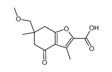 3,6-dimethyl-4-oxo-6-(methoxymethyl)-4,5,6,7-tetrahydrobenzofuran-2-carboxylic acid Structure