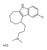 3-(2-fluoro-5,6,7,8,9,10-hexahydrocyclohepta[b]indol-10-yl)propyl-dimethylazanium,chloride结构式