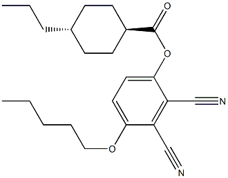 trans-4-Propylcyclohexanecarboxylic acid 2,3-dicyano-4-(pentyloxy)phenyl ester Structure