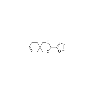 3-(Furan-2-yl)-2,4-dioxaspiro[5.5]undec-8-ene Structure
