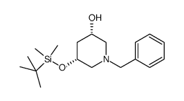 (3S,5R)-1-benzyl-5-((tert-butyldimethylsilyl)oxy)piperidin-3-ol结构式