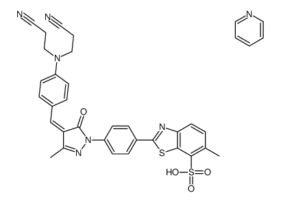 2-[4-[(4Z)-4-[[4-[bis(2-cyanoethyl)amino]phenyl]methylidene]-3-methyl-5-oxopyrazol-1-yl]phenyl]-6-methyl-1,3-benzothiazole-7-sulfonic acid,pyridine Structure