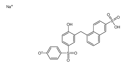 sodium 5-((2-hydroxy-5-((4-hydroxyphenyl)sulphonyl)phenyl)methyl)naphthalene-2-sulphonate structure