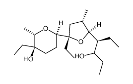 (3RS,4S)-4-[(2S,3S,5S)-5-ethyl-5-[(2R,5R,6S)-5-ethyl-5-hydroxy-6-methyltetrahydropyran-2-yl]-3-methyltetrahydrofur-2-yl]hexan-3-ol结构式