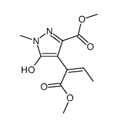 2-(5-Hydroxy-3-(methoxycarbonyl)-1-methyl-4-pyrazolyl)crotonsaeure-methylester Structure