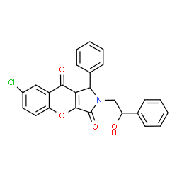 7-Chloro-2-(2-hydroxy-2-phenylethyl)-1-phenyl-1,2-dihydrochromeno[2,3-c]pyrrole-3,9-dione结构式