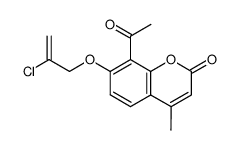 8-acetyl-7-((β-chloroallyl)oxy)-4-methylcoumarin结构式