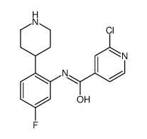 2-chloro-N-(5-fluoro-2-piperidin-4-ylphenyl)pyridine-4-carboxamide结构式