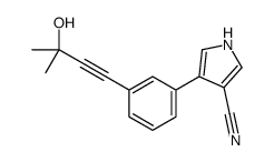 4-[3-(3-hydroxy-3-methylbut-1-ynyl)phenyl]-1H-pyrrole-3-carbonitrile Structure