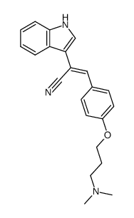 (Z)-3-[4-(3-Dimethylamino-propoxy)-phenyl]-2-(1H-indol-3-yl)-acrylonitrile结构式