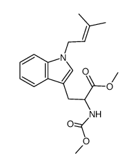 Nb-methoxycarbonyl-1-(3-methyl-2-buten-1-yl)-DL-tryptophan methyl ester Structure