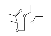 1-(3,3-diethoxy-2-methyloxetan-2-yl)ethanone结构式
