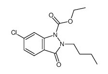 ethyl 2-butyl-6-chloro-3-oxo-2,3-dihydro-1H-indazole-1-carboxylate结构式