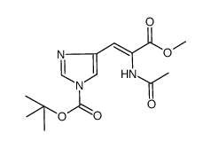 4-((Z)-2-Acetylamino-2-methoxycarbonyl-vinyl)-imidazole-1-carboxylic acid tert-butyl ester Structure