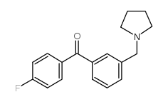 4'-FLUORO-3-PYRROLIDINOMETHYL BENZOPHENONE结构式