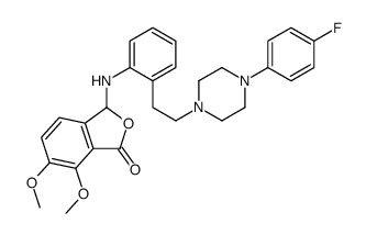 3-[2-[2-[4-(4-fluorophenyl)piperazin-1-yl]ethyl]anilino]-6,7-dimethoxy-3H-2-benzofuran-1-one结构式