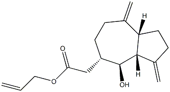 (3aR,8aβ)-Decahydro-4β-hydroxy-β,3,8-tris(methylene)-5α-azuleneethanol α-acetate structure