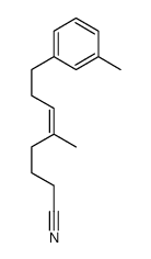 5-methyl-8-(3-methylphenyl)oct-5-enenitrile结构式