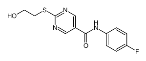 N-(4-fluorophenyl)-2-(2-hydroxyethylsulfanyl)pyrimidine-5-carboxamide结构式