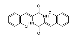 3,6-bis-[(Z)-1-(2-chlorophenyl)methylidene]piperazine-2,5-dione Structure