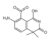 7-Amino-4,4-dimethyl-8-nitro-1,3(2H,4H)-isoquinolinedione结构式