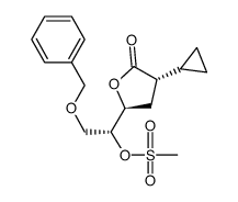 methanesulfonic acid (R)-2-benzyloxy-1-[(2S,4S)-4-cyclopropyl-5-oxotetrahydrofuran-2-yl]ethyl ester Structure