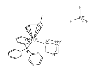 [Ru(η6-p-cymene)Cl(1,3,5-triaza-7-phosphaadamantane)(PPh3)]BF4 Structure