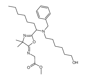 methyl-N-[2-{1-[benzyl(6-hydroxyhexyl)amino]heptyl}-4,4-dimethyl-1,3-oxazol-5(4H)-ylidene]glycinate结构式