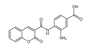 3-amino-4-(2-oxo-2H-chromene-3-carboxamido)benzoic acid结构式