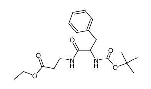N-(N-tert-butoxycarbonyl-phenylalanyl)-β-alanine ethyl ester结构式