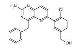 4-benzyl-6-(2-chloro-5-hydroxymethylphenyl)pyrido[3,2-d]pyrimidin-2-ylamine结构式