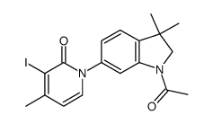 1-(1-acetyl-3,3-dimethylindolin-6-yl)-3-iodo-4-methylpyridin-2(1H)-one结构式