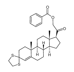 21-Benzoyloxy-4-pregnen-3,20-dion-3-ethylendithioacetal Structure