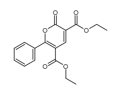 2-oxo-6-phenyl-2H-pyran-3,5-dicarboxylic acid diethyl ester Structure