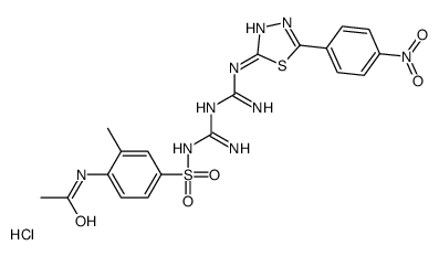 N-[4-[(E)-[amino-[[(E)-N'-[5-(4-nitrophenyl)-1,3,4-thiadiazol-2-yl]carbamimidoyl]amino]methylidene]amino]sulfonyl-2-methylphenyl]acetamide,hydrochloride结构式