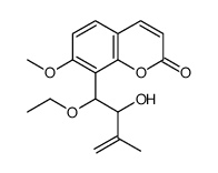 8-(1-ethoxy-2-hydroxy-3-methylbut-3-enyl)-7-methoxychromen-2-one结构式