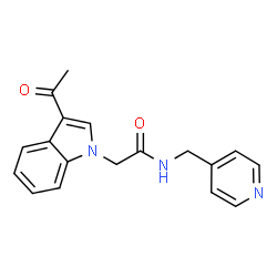 2-(3-acetyl-1H-indol-1-yl)-N-(pyridin-4-ylmethyl)acetamide结构式