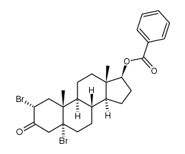 17β-benzoyloxy-2α,5-dibromo-5α-androstan-3-one结构式