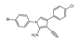 2-amino-1-(4-bromophenyl)-4-(4-chlorophenyl)-1H-pyrrole-3-carbonitrile结构式