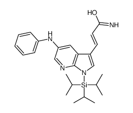 (E)-3-(5-anilino-1-triisopropylsilyl-pyrrolo[2,3-b]pyridin-3-yl)p rop-2-enamide结构式