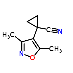 Cyclopropanecarbonitrile, 1-(3,5-dimethyl-4-isoxazolyl)- (9CI) Structure