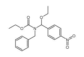 Ethyl N-benzyl-N-[ethoxy(4-nitrophenyl)methyl]carbamate结构式