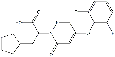 2-(4-(2,6-difluorophenoxy)-6-oxopyridazin-1(6H)-yl)-3-cyclopentylpropanoic acid结构式