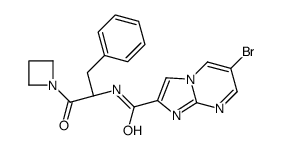 N-[(2S)-1-(azetidin-1-yl)-1-oxo-3-phenylpropan-2-yl]-6-bromoimidazo[1,2-a]pyrimidine-2-carboxamide结构式