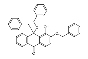 10-benzyl-3,10-bis(benzyloxy)-4-hydroxyanthracen-9(10H)-one Structure