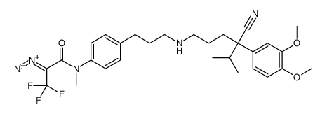2-(3,4-dimethoxyphenyl)-2-isopropyl-5-(N-(4-(N-methyl-2-diazo-3,3,3-trifluoropropionamido)phenethyl)methylamino)valeronitrile Structure